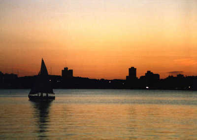 boston, picture 3: boating at sunset. click on the image to go to the next picture
